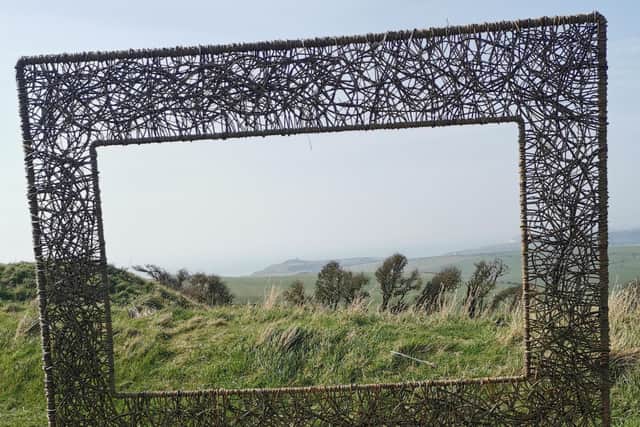 One of the willow frames at Beachy Head. Picture from VisitEastbourne SUS-220504-125945001