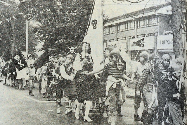 A group of happy youngsters in high spirits at the Rustington carnival procession on Monday, June 6, 1977
