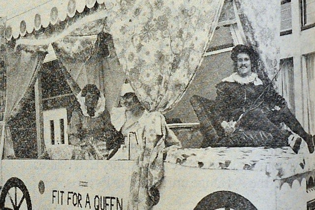 Fit For a Queen, the Blue Line Taxis float for the Rustington carnival procession on Monday, June 6, 1977, was specially commended by the judges