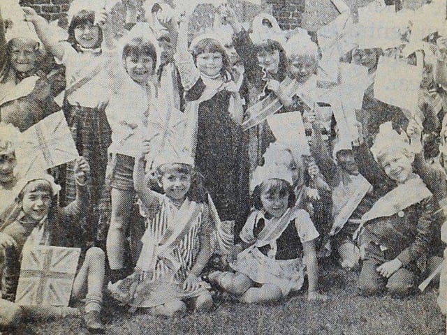 Smiles from pupils at Kingston Buci First School before their jubilee parade on Friday, June 3, 1977
