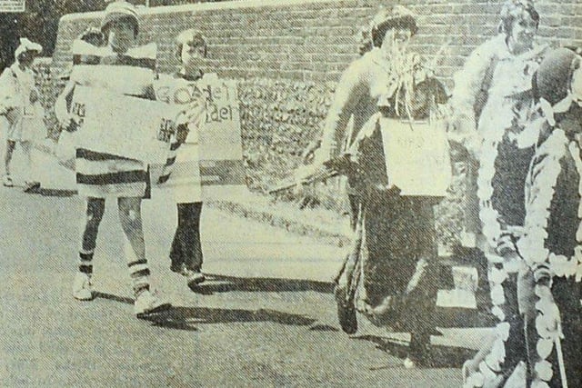 Fancy dress entrants at the Upper Beeding jubilee procession in June 1977