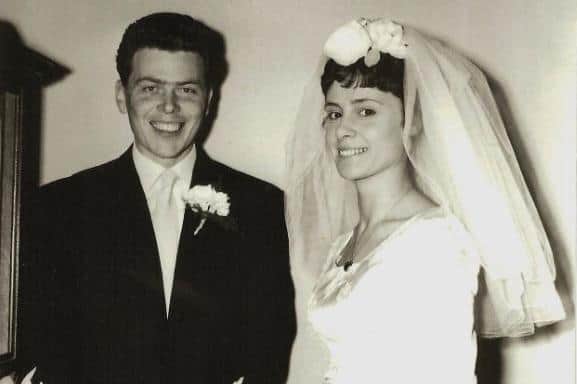 Gerald and Jean Phelan on their wedding day, 60 years ago
