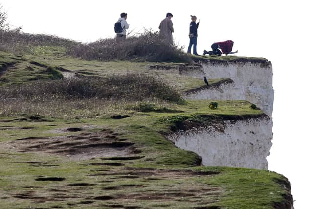 Campaign launched to keep people safe on cliffs in East Sussex. Photo by Eddie Mitchell. SUS-220704-100425001