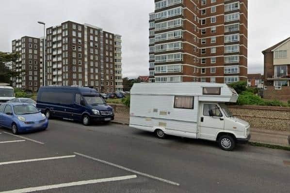 Concerns have been raised about motorhomes and caravans parked on Worthing seafront