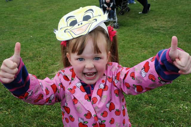Looking back to 2011 and the Goring Methodist Pre-School Toddle Waddle, where Ellie Granger was having a great time. Picture: Stephen Goodger W19038H11