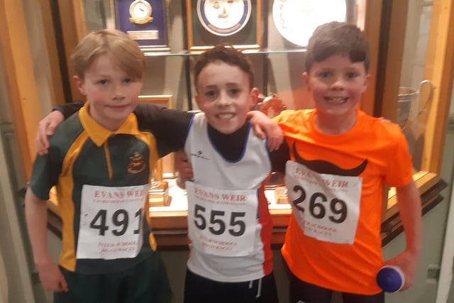 The first three home in the Year 5 boys