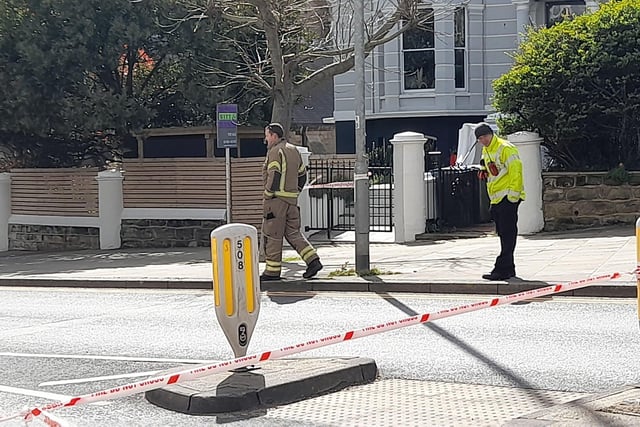 London Road in Christ Church, St Leonards was closed earlier today (April 7) with police and firemen both present. Photo by Andrew Clifton. SUS-220704-155211001