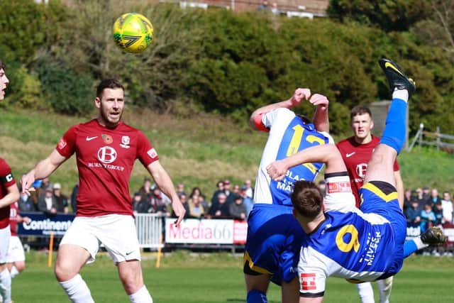 Action in the Hastings-Haywards Heath game / Picture: Will Charlton