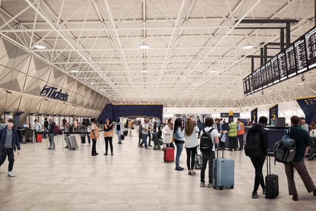 A CGI image of Gatwick Airport Station. Picture: Spider Ltd.