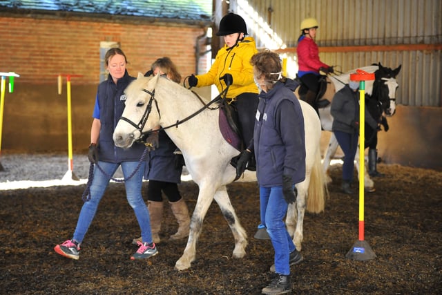 Court Meadow RDA (Riding for the Disabled) Group at Tremaines Riding Stables in Horsted Keynes. Picture: Steve Robards, SR2204071.