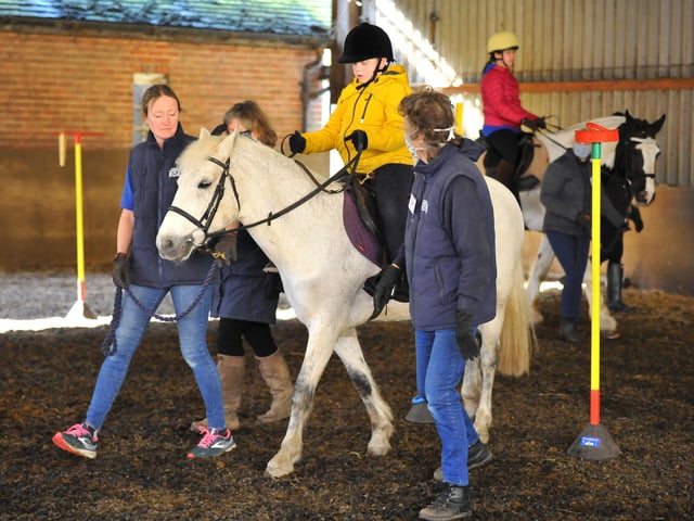 Court Meadow RDA (Riding for the Disabled) Group at Tremaines Riding Stables in Horsted Keynes. Picture: Steve Robards, SR2204071.