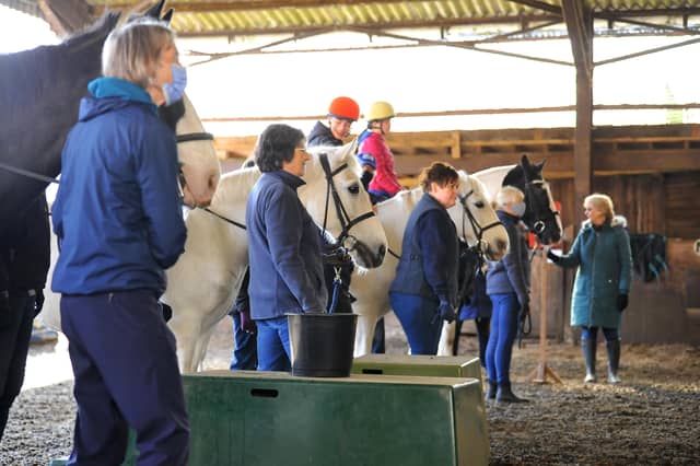 Court Meadow RDA (Riding for the Disabled) Group at Tremaines Riding Stables in Horsted Keynes. Picture: Steve Robards, SR2204071.