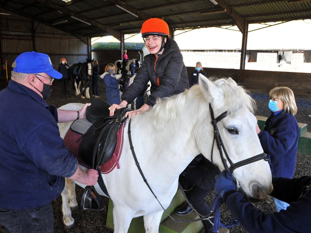 Court Meadow RDA (Riding for the Disabled) Group at Tremaines Riding Stables in Horsted Keynes. Picture: Steve Robards, SR2204071.