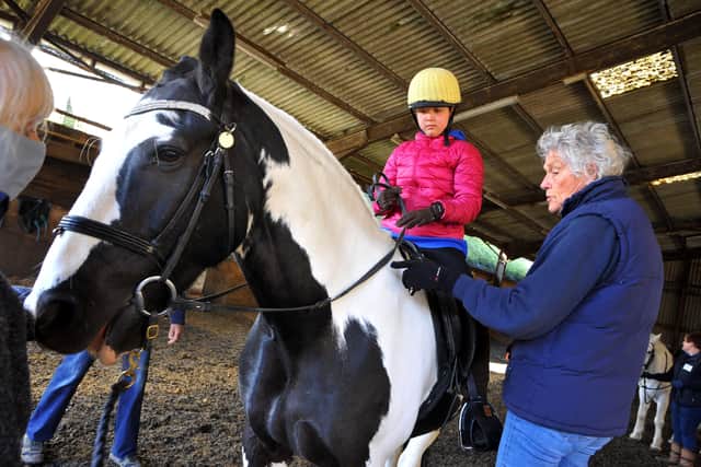 Court Meadow RDA (Riding for the Disabled) Group at Tremaines Riding Stables in Horsted Keynes. Picture: Steve Robards, SR2204071.