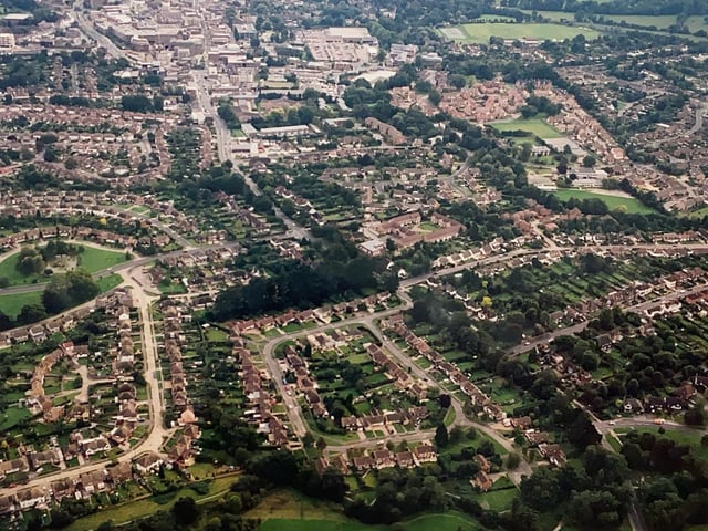 Merryfield Drive, Guildford Road and Irwin Drive in Horsham