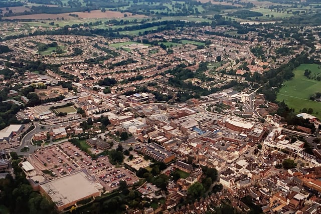 Horsham town centre including Sainbruy's and Swan Walk, pictured in the late 1990s