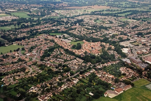 The area around Worthing Road and the cricketground in Horsham pictured in the late 1990s