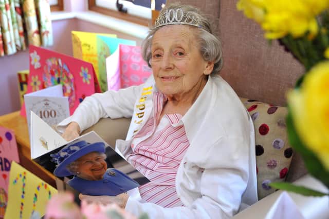 Kitty Norris celebrated her 100th birthday at Forest View on Thursday, April 7. Picture: Steve Robards, SR2204073.