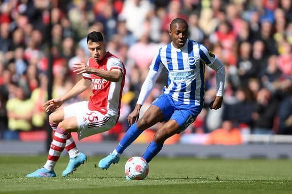 Brighton's Enock Mwepu produced a man of the match performance against Arsenal at the Emirates Stadium
