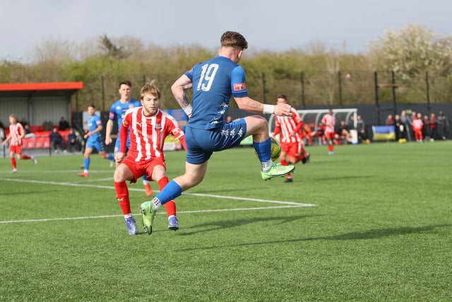 Action from Worthing's victory over Bowers and Pitsea to clinch the Isthmian premier division title and promotion to the National South / Pictures: Worthing FC-Mike Gunn