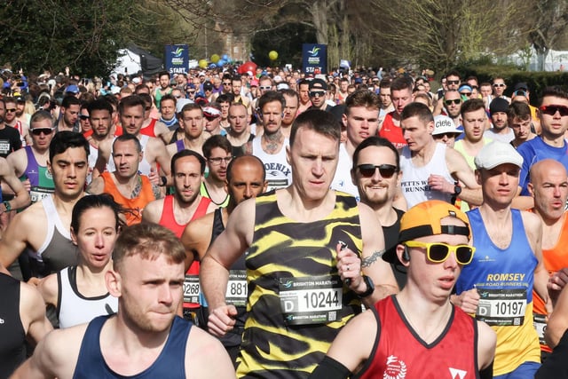 Runners and spectators were out in force today (Sunday, April 10) at the 2022 Brighton Marathon