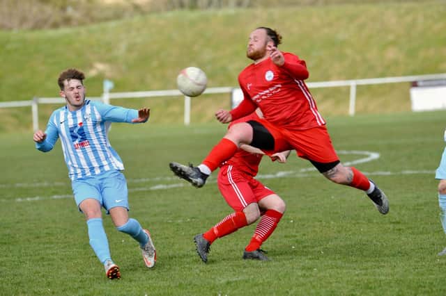Action from Shoreham's 2-0 win at Worthing United in division one of the SCFL / Pictures: Stephen Goodger
