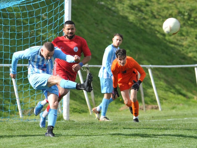 Action from Shoreham's 2-0 win at Worthing United in division one of the SCFL / Pictures: Stephen Goodger
