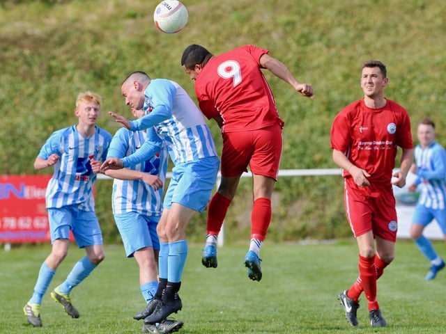 Action from Shoreham's 2-0 win at Worthing United in division one of the SCFL / Pictures: Stephen Goodger