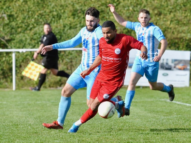 Action from Shoreham's 2-0 win at Worthing United in division one of the SCFL / Pictures: Stephen Goodger