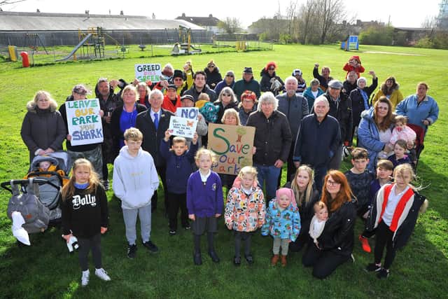 Littlehampton residents opposed to building a fibre broadband exchange on part of Linden Park (Photo by Steve Robards)