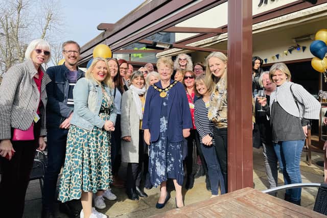 The Clair Hall Vaccination Centre team at Savannah Café Bar with Mid Sussex MP Mims Davies and Mid Sussex District Council chairman Margaret Belsey. Picture: Alliance for Better Care.