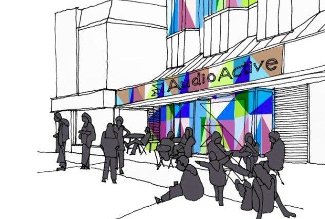 An artist's impression of how AudioActive Worthing could like, if permission is granted for a new colourful frontage