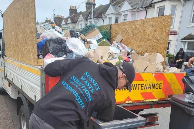 Sussex Waste Solutions collected Becket Road's rubbish free of charge after seeing an article about two neighbours littler picking