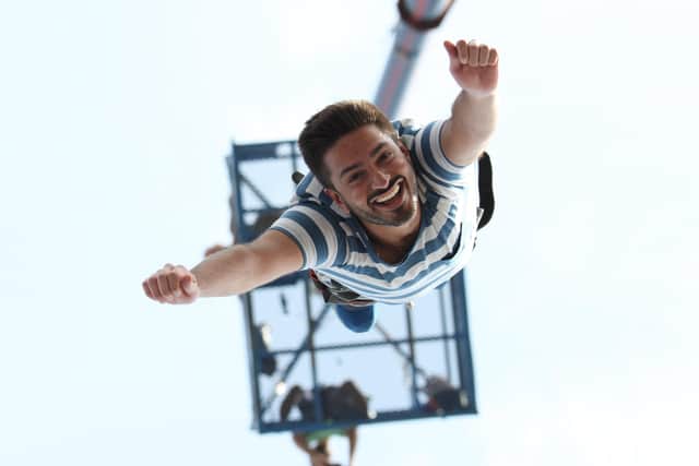 Bungee on the Beach will see 80 local charity supporters take on the adrenaline-fuelled challenge, alone or as part of a tandem jump. The 160 foot bungee from a crane is the first of its kind in Hastings for more than 10 years. SUS-220413-103919001