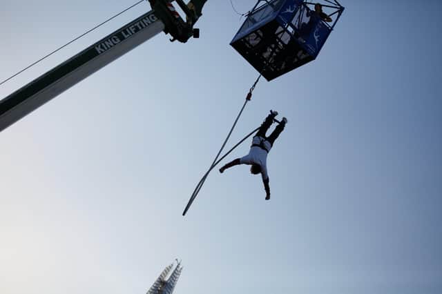 Bungee on the Beach will see 80 local charity supporters take on the adrenaline-fuelled challenge, alone or as part of a tandem jump. The 160 foot bungee from a crane is the first of its kind in Hastings for more than 10 years. SUS-220413-103902001