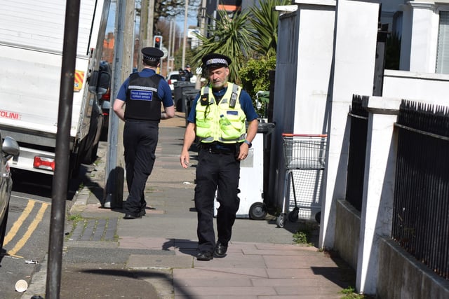 Police said they have received reports of a suspected unexploded grenade in an Eastbourne garden. At 2.46pm today (Wednesday, April 13) officers said they were on the scene in Langney Road. Photo by Dan Jessup. SUS-220413-163657001