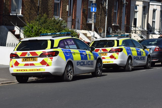 Police said they have received reports of a suspected unexploded grenade in an Eastbourne garden. At 2.46pm today (Wednesday, April 13) officers said they were on the scene in Langney Road. Photo by Dan Jessup. SUS-220413-163711001