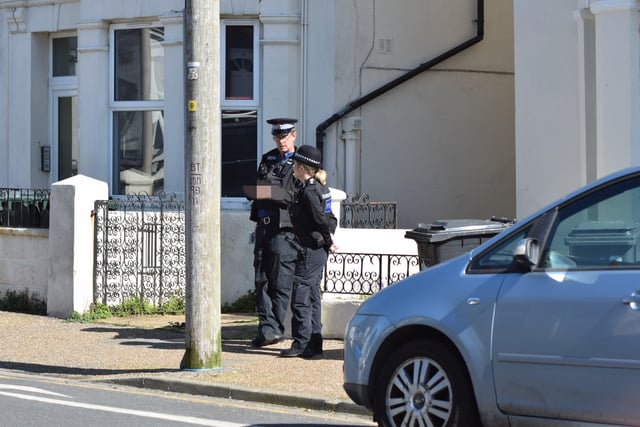 Police said they have received reports of a suspected unexploded grenade in an Eastbourne garden. At 2.46pm today (Wednesday, April 13) officers said they were on the scene in Langney Road. Photo by Dan Jessup. SUS-220413-163545001