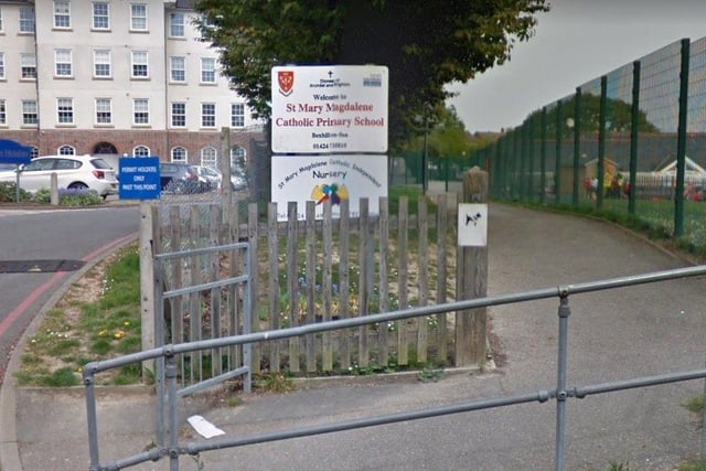 St Mary Magdalene Catholic Primary School - Hastings Road, Bexhill-on-Sea, TN40 2ND - Rated as ‘Good’ - Inspected on 25/09/19 (Picture from Google.) SUS-220413-171205001