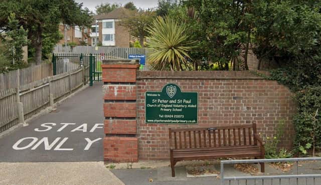 St Peter and St Paul CofE Primary School - Buckhurst Road, Bexhill-on-Sea, TN40 1QE - Rated as ‘Outstanding’ - Inspected on 08/07/15 (Picture from Google.) SUS-220413-171225001