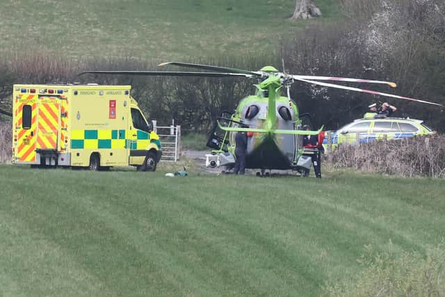 The scene of the crash in Cowfold on Monday, March 28. Picture: Eddie Mitchell.