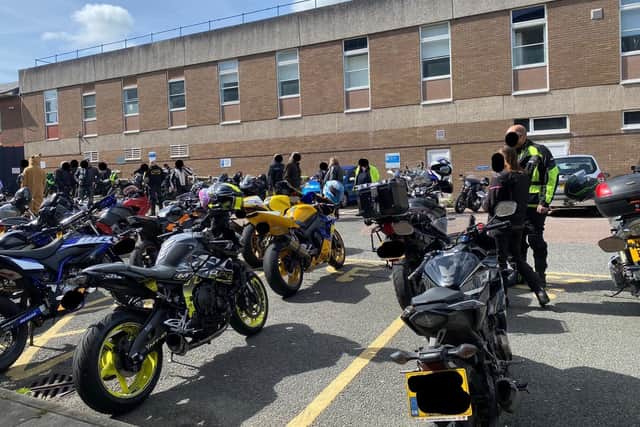 The group ride took place on Sunday, April 10. SUS-220414-111712001