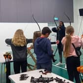Olympic athlete and British Number One in archery visits Hailsham Youth Service’s. Photo by Hailsham Town Council. SUS-220414-112136001