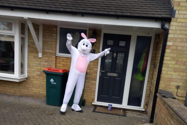 Easter Bunny delivering to children this Easter.
