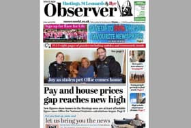 Today's front page of the Hastings, St Leonards and Rye Observer SUS-220414-120841001