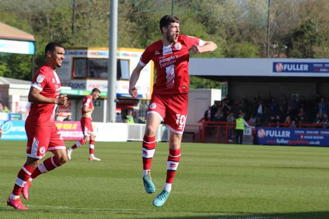 Ashley Nadesan is ready and raring to go ahead of Crawley Town’s games against Newport County and Walsall this Easter bank holiday weekend. Picture by Cory Pickford