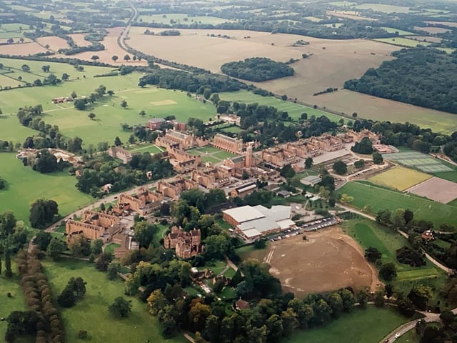 Christ's Hospital seen from the air some 25 years ago