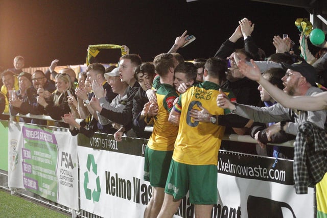 Action, celebration and fans' images from Horsham FC beating Margate 4-0 to win the Velocity Trophy / Pictures: John Lines for Horsham FC