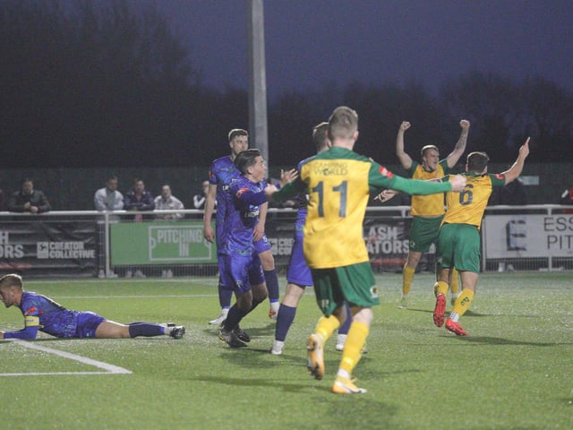Action, celebration and fans' images from Horsham FC beating Margate 4-0 to win the Velocity Trophy / Pictures: John Lines for Horsham FC