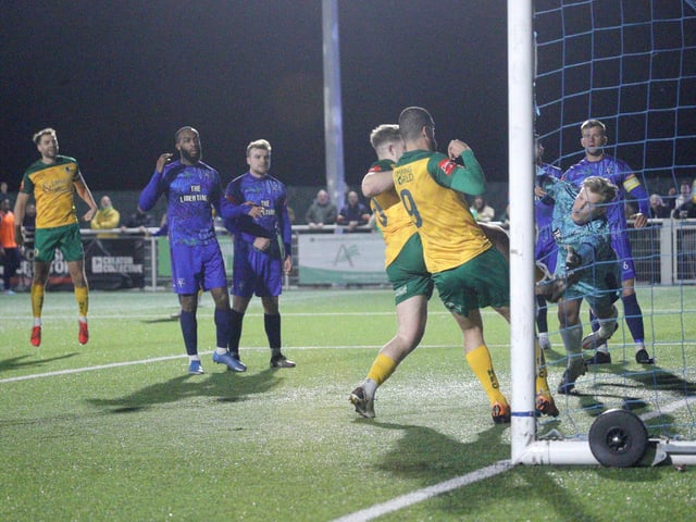 Action, celebration and fans' images from Horsham FC beating Margate 4-0 to win the Velocity Trophy / Pictures: John Lines for Horsham FC